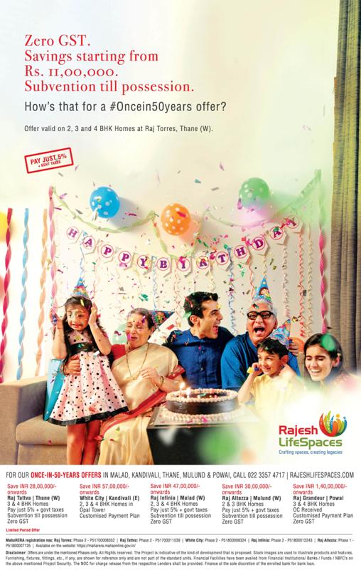 Zero GST, Subvention Till Possession and Savings starting from Rs 11,00,000 at Rajesh Lifespaces Homes in Mumbai Update